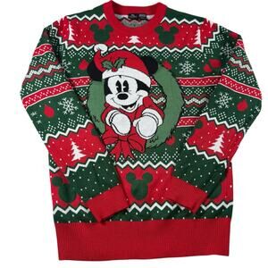 Disney Mickey Mouse Christmas Sweater Men’s S Holiday Ugly Knit NWOT